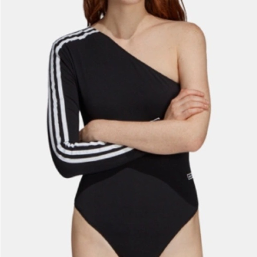 Adidas One-Sleeve Knit Bodysuit in Black - Picture 6 of 6